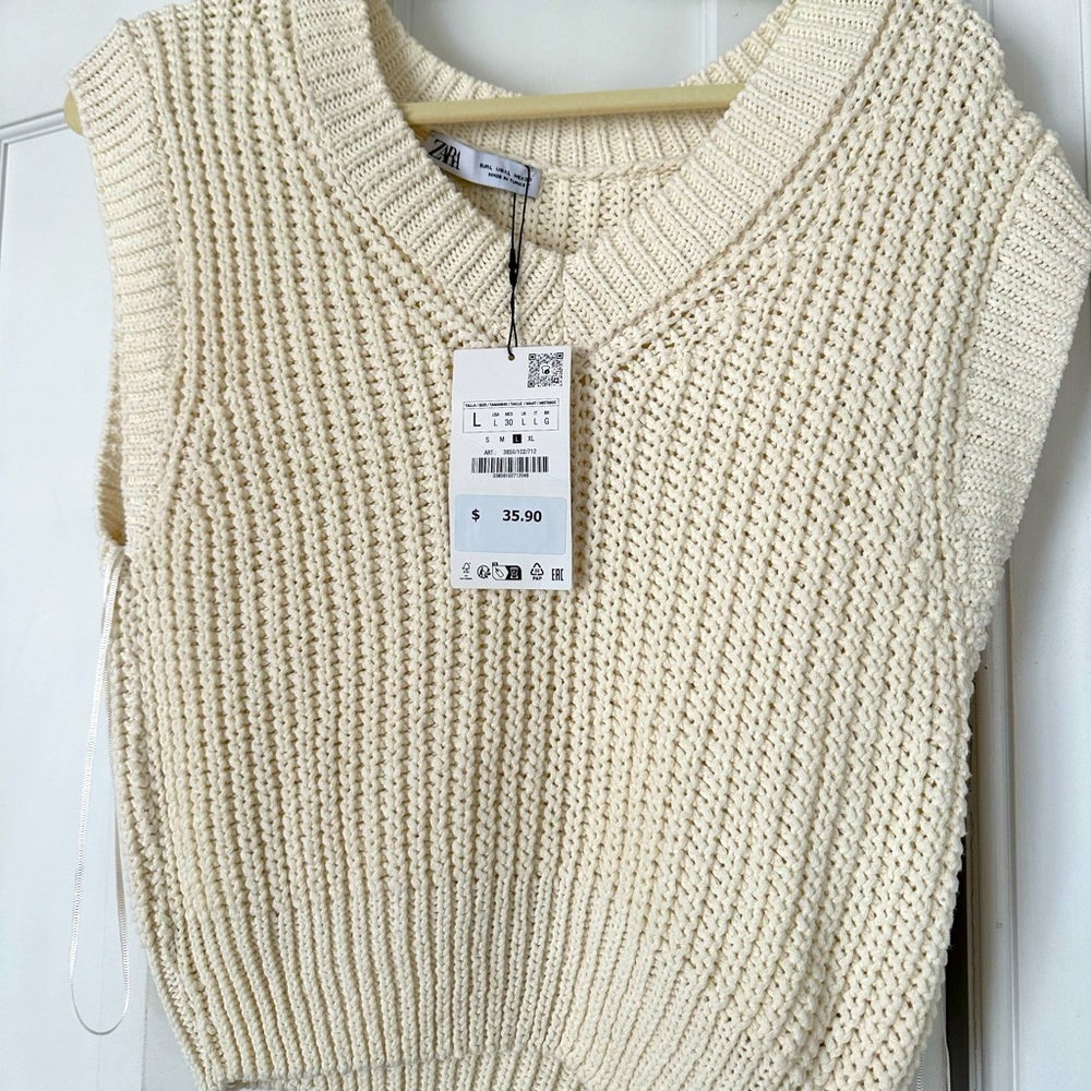 ZARA cream colored sweater vest